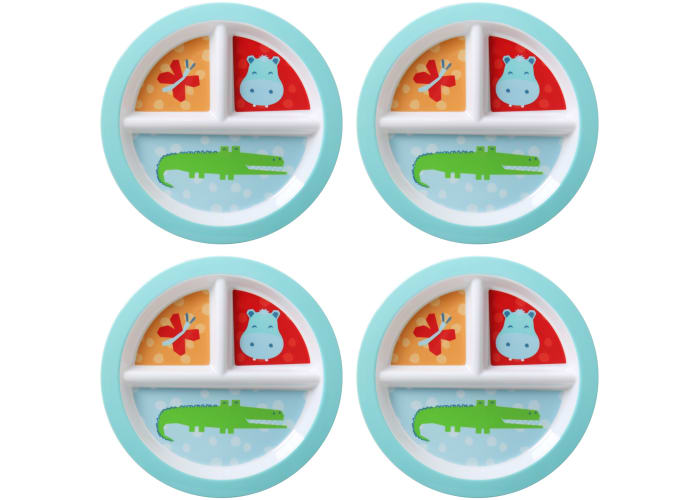 4-pk Kids Melamine Divided Plates