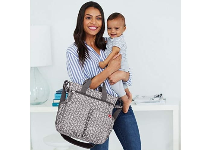 Skip Hop Messenger Diaper Bag With Matching Changing Pad