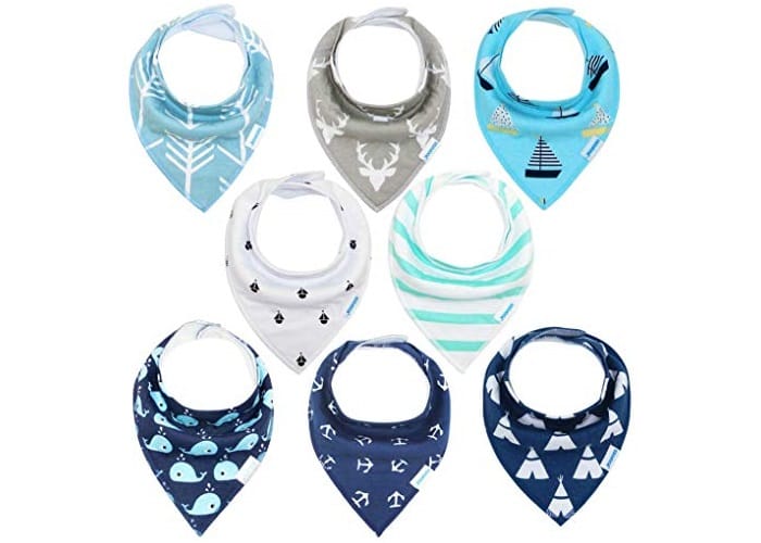 8-pk Baby Bandana Drool Bibs