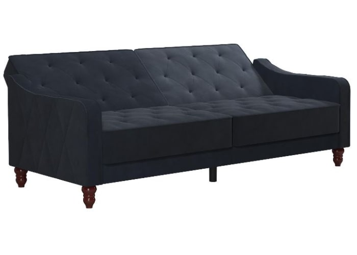Novogratz Vintage Tufted Velvet Split Back Futon