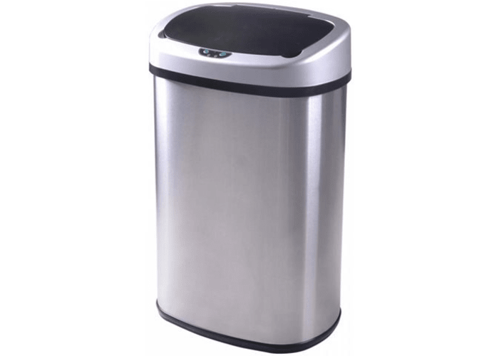 13-gal Touch-Free Stainless Steel Trash Can