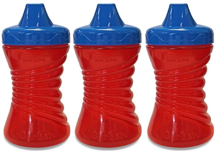 3-pk Gerber Graduates Fun Grips Hard Spout Sippy Cup