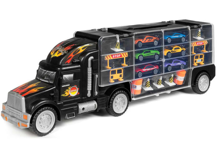 BCP 2-Sided Carrier Truck w/18 Cars and 28 Slots