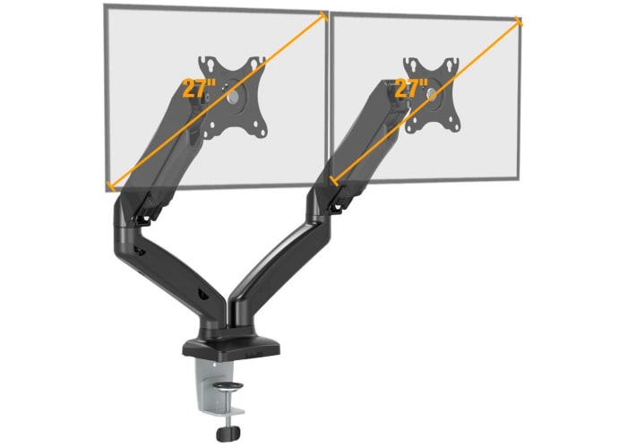 Dual Arm Adjustable VESA Mount for 15" to 27" Monitors