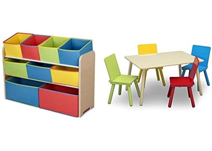 Delta Children Deluxe Toy Organizer & Table and Chair Set
