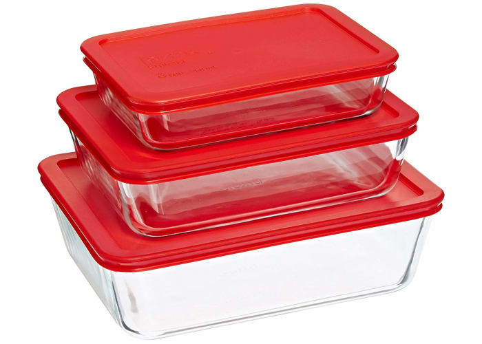 6-pc Pyrex Simply Store Glass Rectangular Food Container Set