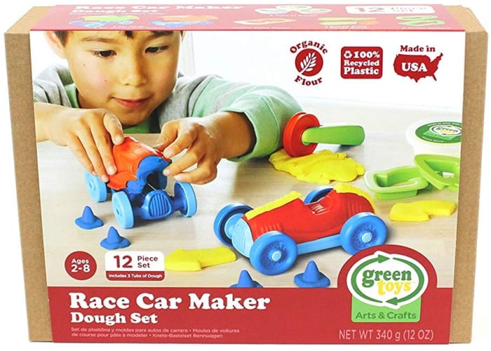 Green Toys Race Car Maker Dough Set Activity