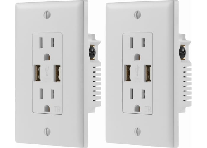 2-pk Dynex 2.4A USB Wall Outlet 