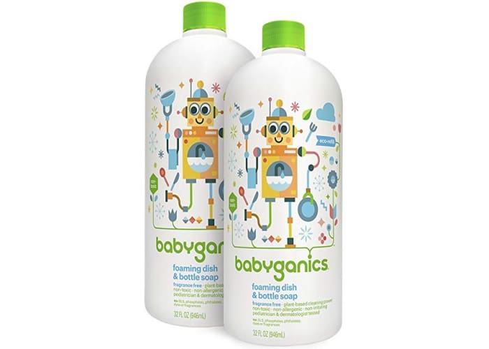 2-pk Babyganics Foaming Dish and Bottle Soap Refill (32-oz)