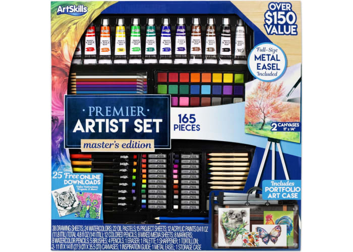 ArtSkills 165 Piece Premier Artist Set, Master Edition with Collapsible Easel
