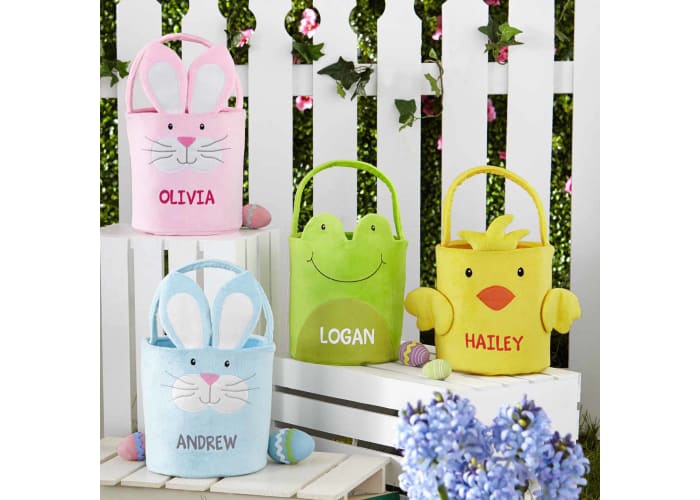 Personalized Easter Friends Plush Baskets