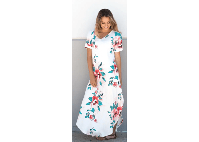 Large Floral Relaxed Maxi Dress