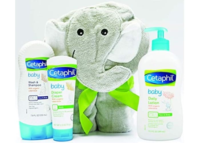 Cetaphil Baby Essentials Gift Set w/ Elephant Hoodie Towel