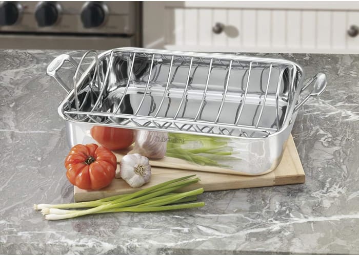 16" Cuisinart Chef's Classic Stainless Rectangular Roaster with Rack
