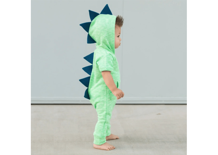 Dino Zip Up Hoodie Rompers