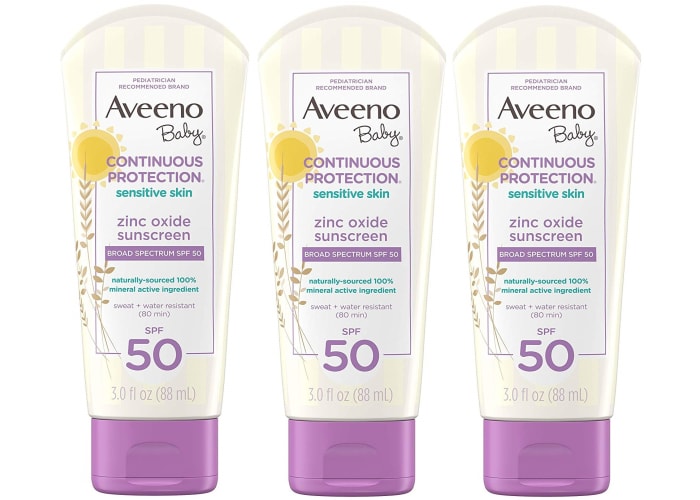 3-pk Aveeno Baby Sensitive Skin Sunscreen Lotion (SPF 50) 