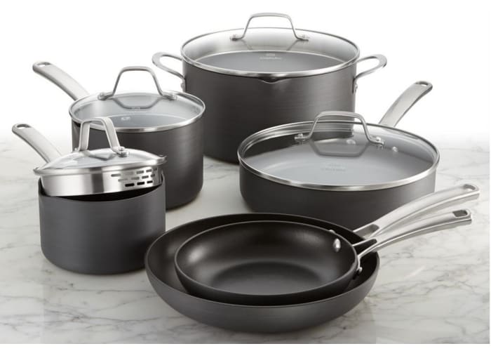 10-pc Calphalon Classic Nonstick Cookware Set w/ 12" Pan