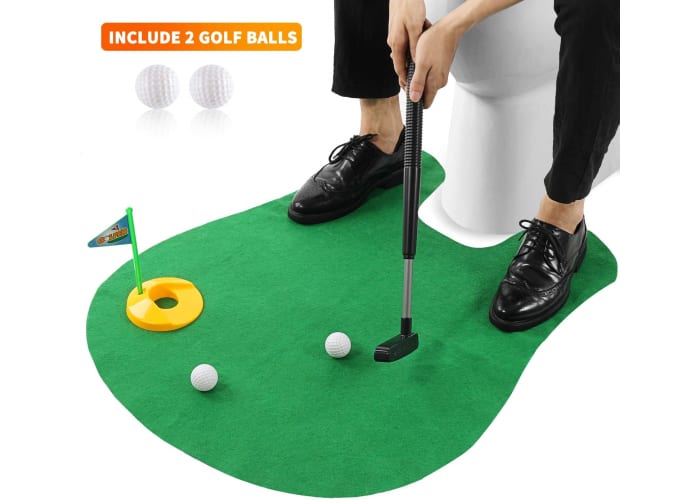 Toilet Putting Mat with Balls