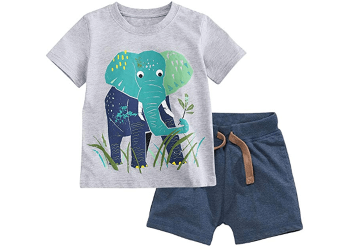 2-pk Boy's Cotton Clothing Sets, T-Shirt & Shorts 