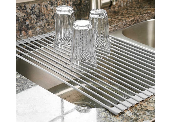 Over the Sink Roll-Up Dish Drying Rack
