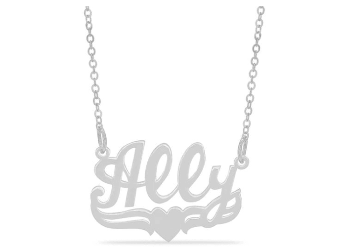 Personalized Sterling Silver Heart Necklace