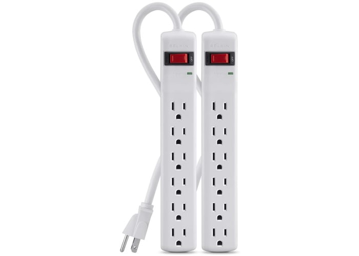 2-pk Belkin 6-Outlet Power Strip, 200 Joules 