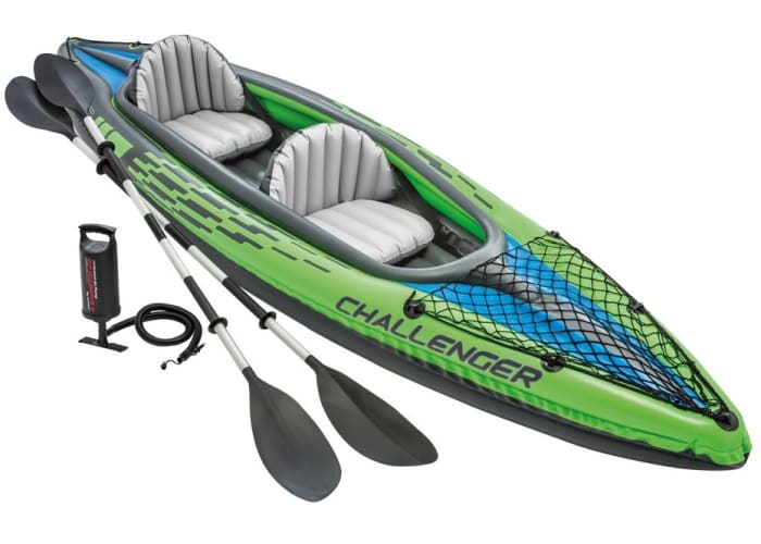 Intex Challenger K2 Inflatable Kayak w/ Oars and Hand Pump