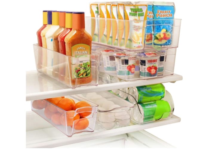 6-pc Refrigerator and Freezer Stackable Storage Organizer Bins