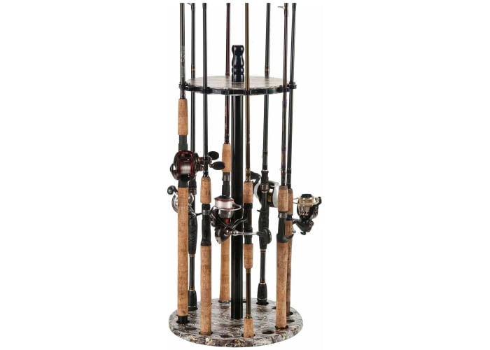 Organized Fishing Round Floor Rod Rack