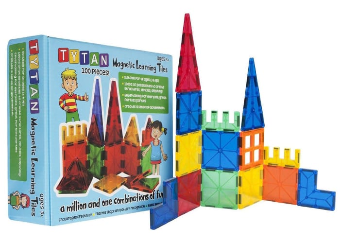 100-pc Tytan Magnetic Learning Tiles Building Set 