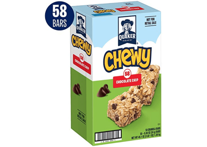 Quaker Chewy Granola Bars - 58 bars (Chocolate Chip)