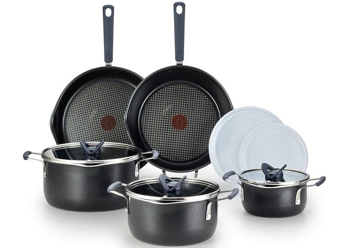 10-pc T-fal B210SA All-in-One Stackables Titanium Nonstick Cookware Set