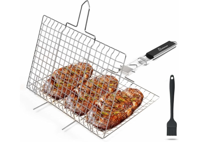 BBQ Grilling Basket w/ Basting Brush