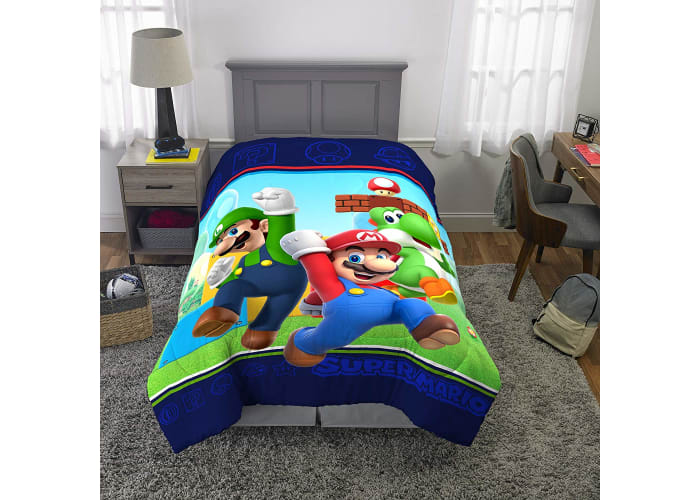 Nintendo Mario Comforter, Twin Size 64” x 86" 