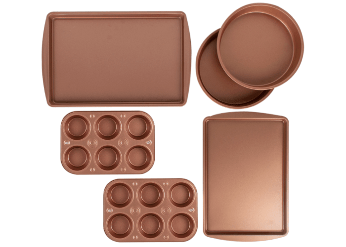 BakerEze 6 Pc Copper Nonstick Bakeware Set