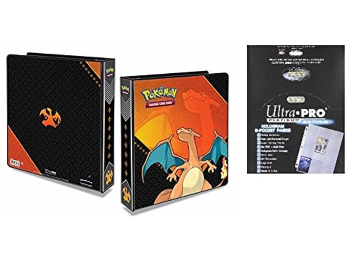 Charizard 2" Album with 100 Ultra Pro Platinum 9-Pocket Sheets