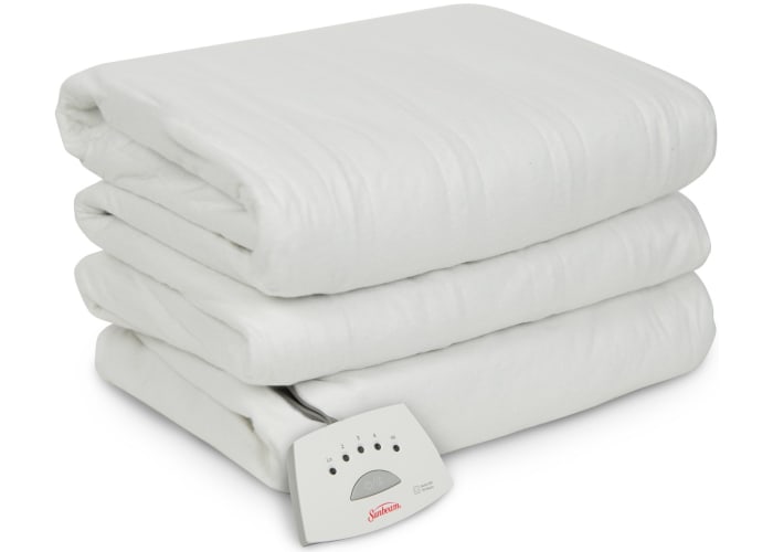 Sunbeam White Heated Mattress Pad