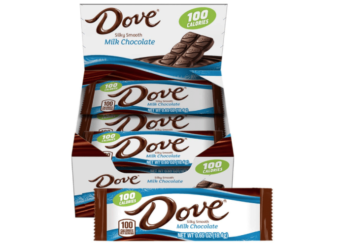 Dove 100 Calories Milk Chocolate Candy Bar - 18 pk