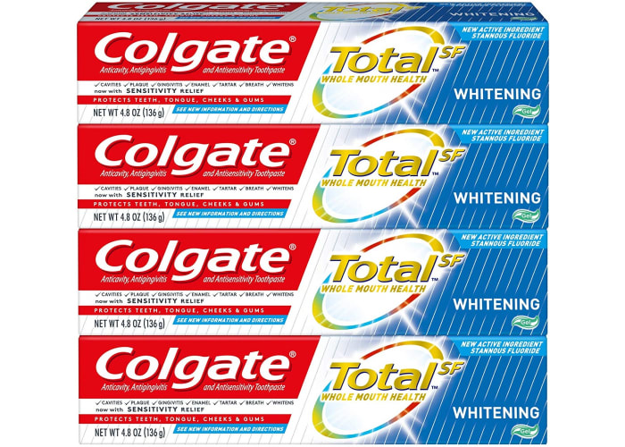 4-pk Colgate Total Whitening Toothpaste Gel (4.8 oz)
