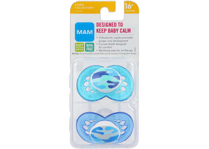 2-pk 16+ Mo. MAM Pacifiers (Camo)