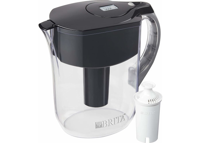 Brita Grand Pitcher with 1 Filter, Large 10 Cup, Black
