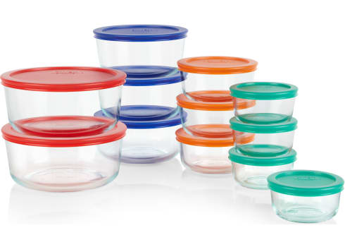 24-pc Pyrex Simply Store Round Glass Food Storage Containers