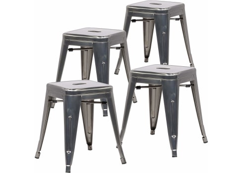 4-ct Poly and Bark Trattoria 18" Metal Side Dining Chairs Bar Stools