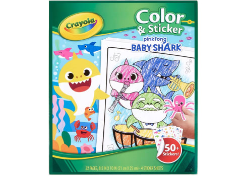 crayola baby shark coloring pages  stickers  book of more