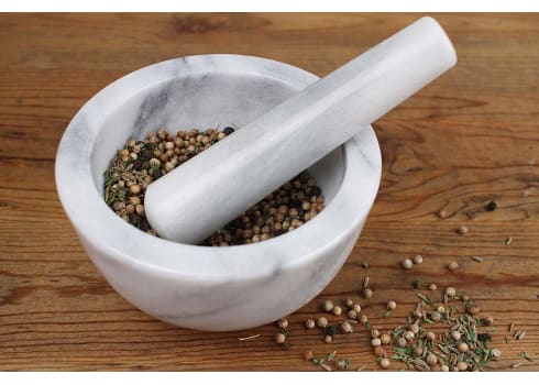 White Marble Mortar and Pestle