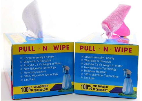 100-pk Pull N Wipe Microfiber Cleaning Cloths and 2 Dispenser Boxes