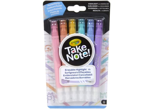 6-ct Crayola Take Note Erasable Highlighters, Pastel Party