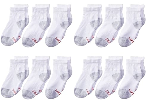 12-pk Hanes Boys' Classics Ankle Socks