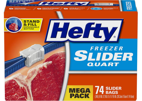 74-ct Hefty Slider Freezer Bags, Quart Size