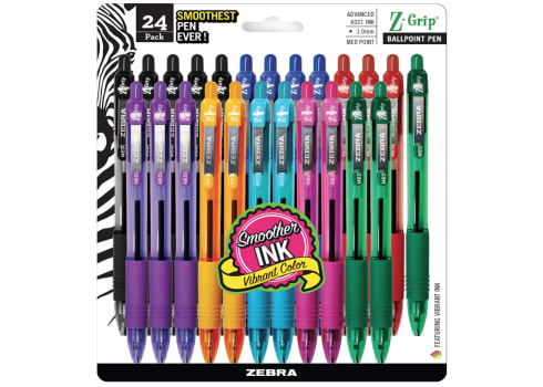 Zebra Pen Z-Grip Retractable Ballpoint Pen, 24 Pieces 